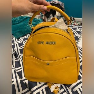 Yellow Steve Madden brand new mini backpack